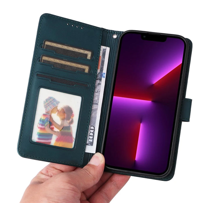 For iPhone 13 Pro Magnetic Case BETOPNICE Detachable PU Leather Phone Cover with Strap - Blue - 5