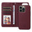 For iPhone 13 Pro Max Magnetic Case BETOPNICE Detachable PU Leather Phone Cover with Strap - Wine Red - 2