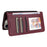 For iPhone 13 Pro Max Magnetic Case BETOPNICE Detachable PU Leather Phone Cover with Strap - Wine Red - 4