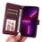 For iPhone 13 Pro Max Magnetic Case BETOPNICE Detachable PU Leather Phone Cover with Strap - Wine Red - 5
