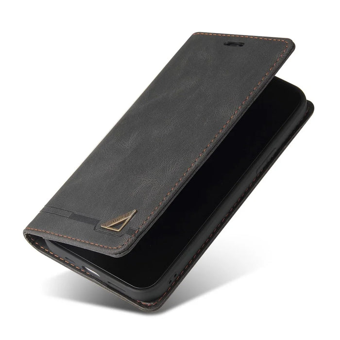 GQ.UTROBE 008 Series For Samsung Galaxy A15 4G Case Cell Phone RFID Blocking Leather Cover - Black - 6