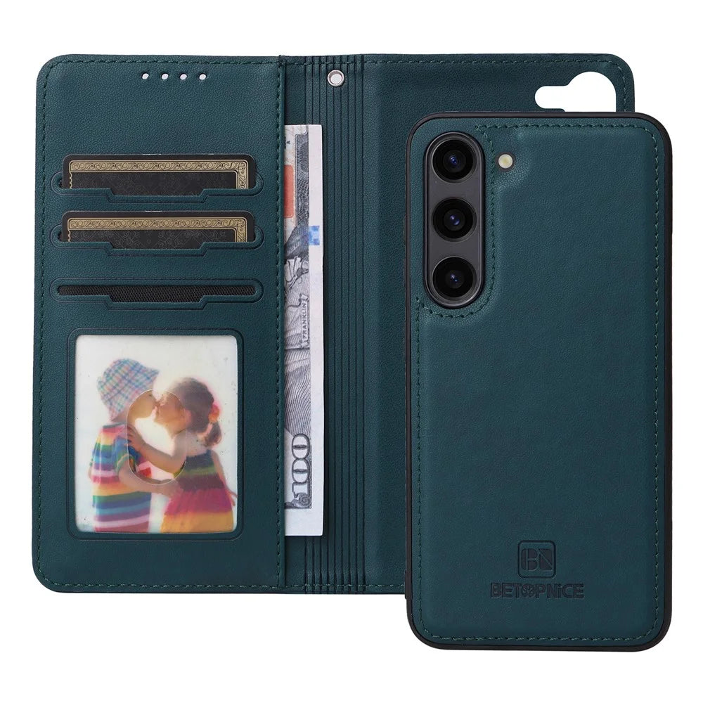 For Samsung Galaxy S23+ Magnetic Case BETOPNICE Detachable PU Leather Phone Cover with Strap - Blue - 2