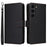 For Samsung Galaxy S23 Magnetic Case BETOPNICE Detachable PU Leather Phone Cover with Strap - Black - 1