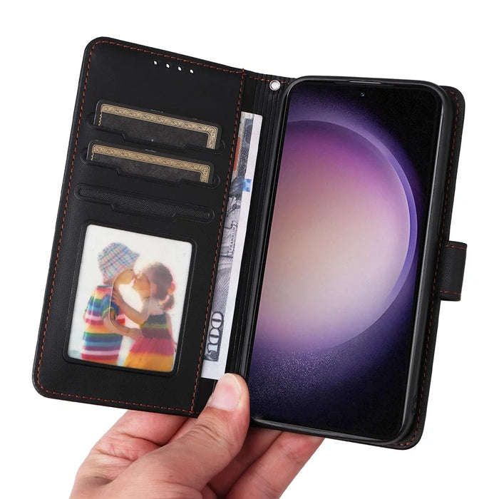 For Samsung Galaxy S23 Magnetic Case BETOPNICE Detachable PU Leather Phone Cover with Strap - Black - 5