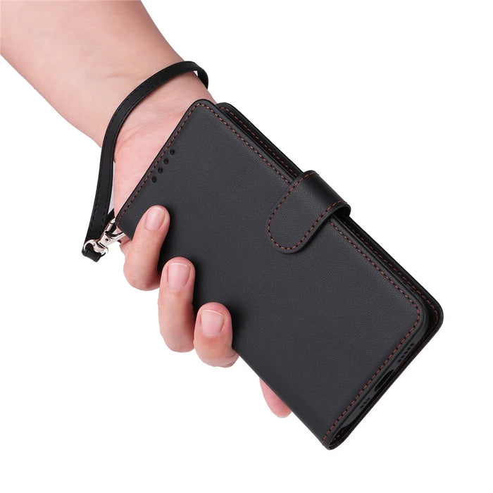 For Samsung Galaxy S23 Magnetic Case BETOPNICE Detachable PU Leather Phone Cover with Strap - Black - 7