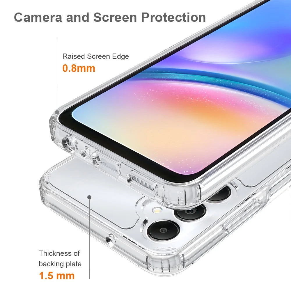 For Samsung Galaxy A05s 4G HD Transparent Cell Phone Case Acrylic + TPU Hybrid Phone Cover - 5