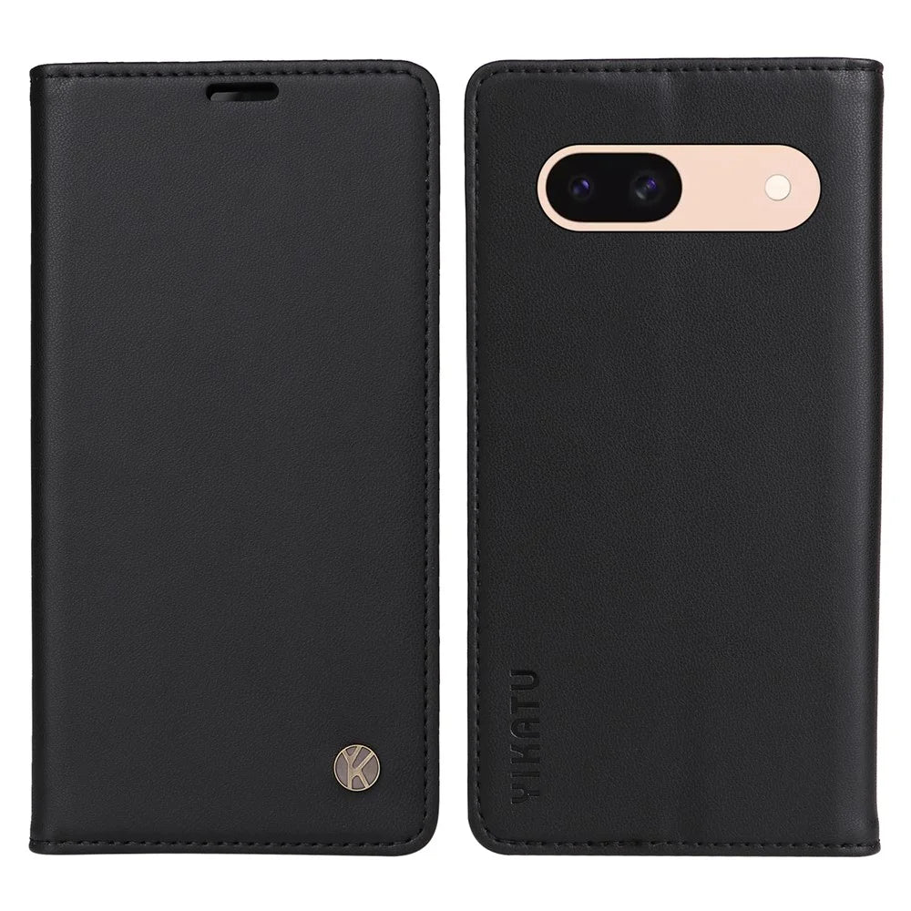 YIKATU YK-001 For Google Pixel 8a Case Book Style Leather Wallet Phone Cover - Black - 1