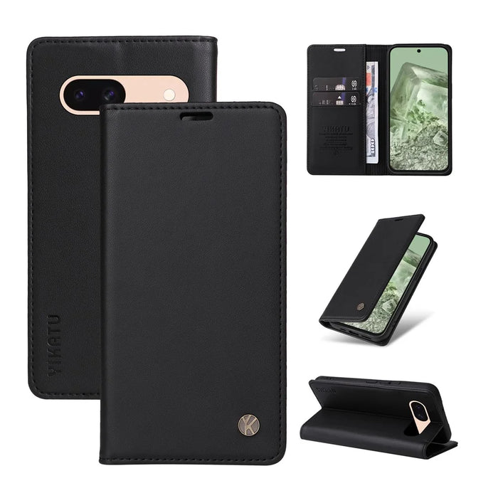 YIKATU YK-001 For Google Pixel 8a Case Book Style Leather Wallet Phone Cover - Black - 7