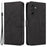 For Samsung Galaxy A15 5G Case Wallet Imprinted Line Leather Phone Cover - Black - 1