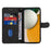 For Samsung Galaxy A15 5G Case Wallet Imprinted Line Leather Phone Cover - Black - 2