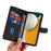 For Samsung Galaxy A15 5G Case Wallet Imprinted Line Leather Phone Cover - Black - 5