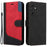 For Samsung Galaxy A15 5G Case Three-color Splicing Wallet Stand Phone Cover with Strap - Black - 1
