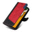 For Samsung Galaxy A15 5G Case Three-color Splicing Wallet Stand Phone Cover with Strap - Black - 6