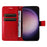 For Samsung Galaxy S24 Ultra Wallet Case Floral Butterfly Imprinted Leather Phone Cover Stand - Red - 2
