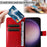 For Samsung Galaxy S24 Ultra Wallet Case Floral Butterfly Imprinted Leather Phone Cover Stand - Red - 7