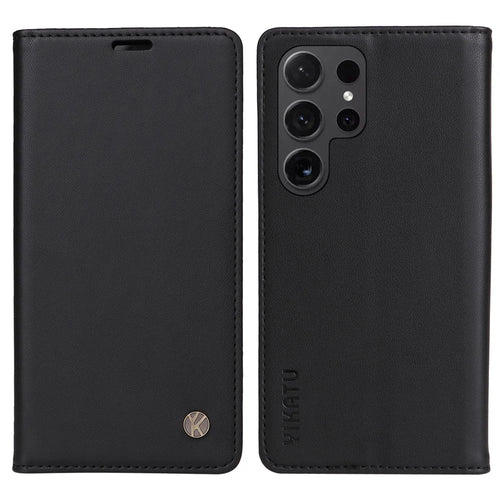 YIKATU YK-001 for Samsung Galaxy S24 Ultra Case PU Leather Magnetic Wallet Phone Cover - Black - 1