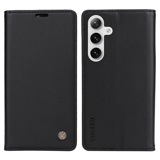 YIKATU YK-001 For Samsung Galaxy S25+ / S24+ Case Magnetic Auto Closing Leather Phone Cover - Black - 1