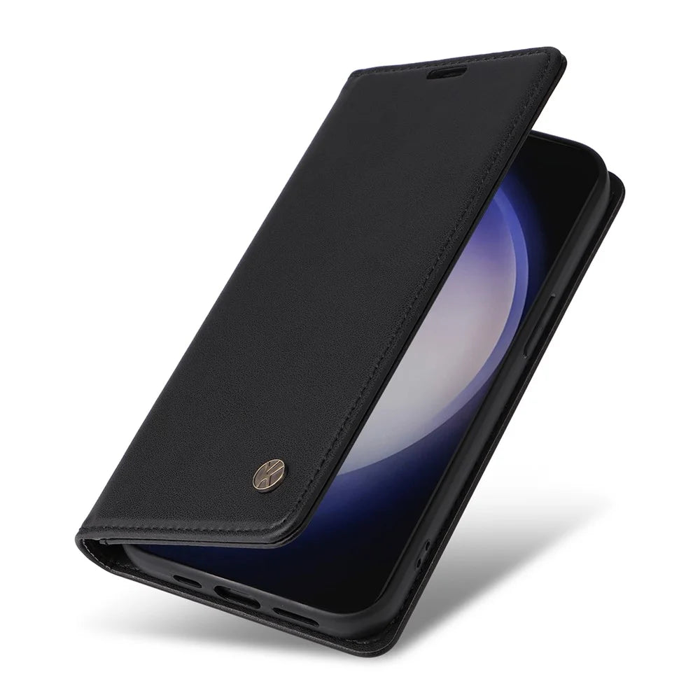 YIKATU YK-001 For Samsung Galaxy S25+ / S24+ Case Magnetic Auto Closing Leather Phone Cover - Black - 5