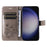 For Samsung Galaxy S25 / S24 Wallet Case Floral Butterfly Imprinted Leather Phone Cover Stand - Grey - 2