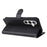 For Samsung Galaxy S25 / S24 Case Solid Color Leather Mobile Cover Wallet Stand with Strap - Black - 4