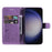 For Samsung Galaxy S25 / S24 Leather Case Cat Bee Pattern Phone Cover Wallet Stand with Strap - Purple - 2