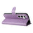 For Samsung Galaxy S25 / S24 Leather Case Cat Bee Pattern Phone Cover Wallet Stand with Strap - Purple - 4