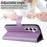 For Samsung Galaxy S25 / S24 Leather Case Cat Bee Pattern Phone Cover Wallet Stand with Strap - Purple - 7