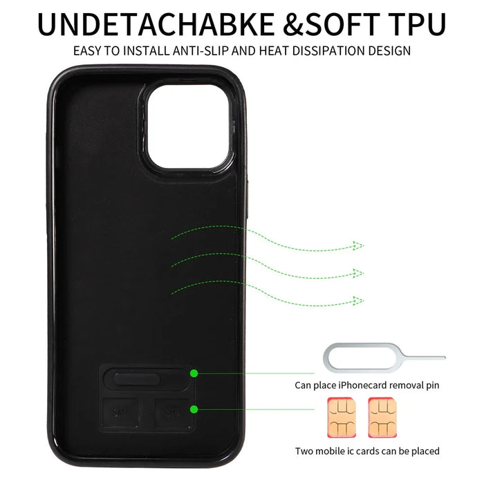 004 For iPhone 13 Pro Case Collision Resistant PU Leather+TPU Phone Cover - Green - 5