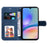 For Samsung Galaxy A05s 4G Case Three-color Splicing Leather Wallet Stand Phone Cover with Strap - Blue - 2