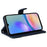 For Samsung Galaxy A05s 4G Case Three-color Splicing Leather Wallet Stand Phone Cover with Strap - Blue - 3