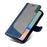 For Samsung Galaxy A05s 4G Case Three-color Splicing Leather Wallet Stand Phone Cover with Strap - Blue - 6