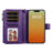 For iPhone 15 Pro Max Magnetic Leather Case Mobile Cover with Detachable Zipper Wallet Strap - Purple - 2