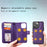 For iPhone 15 Pro Max Magnetic Leather Case Mobile Cover with Detachable Zipper Wallet Strap - Purple - 5