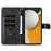 For Samsung Galaxy A15 4G Case Zipper Pocket Wallet PU Leather Phone Cover - Black - 2