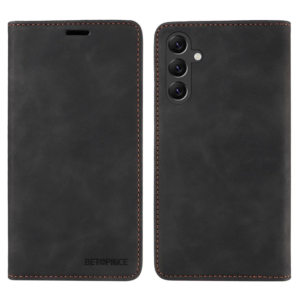 BETOPNICE 003 Phone Case for Samsung Galaxy A15 5G RFID Blocking Wallet Leather Cover Phone Shell - Black - 1