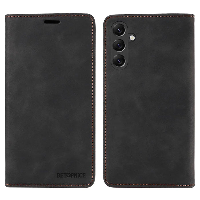 BETOPNICE 003 Phone Case for Samsung Galaxy A15 5G RFID Blocking Wallet Leather Cover Phone Shell - Black - 1