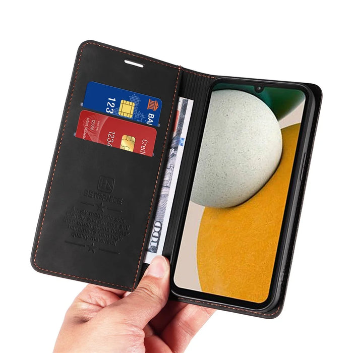 BETOPNICE 003 Phone Case for Samsung Galaxy A15 5G RFID Blocking Wallet Leather Cover Phone Shell - Black - 6