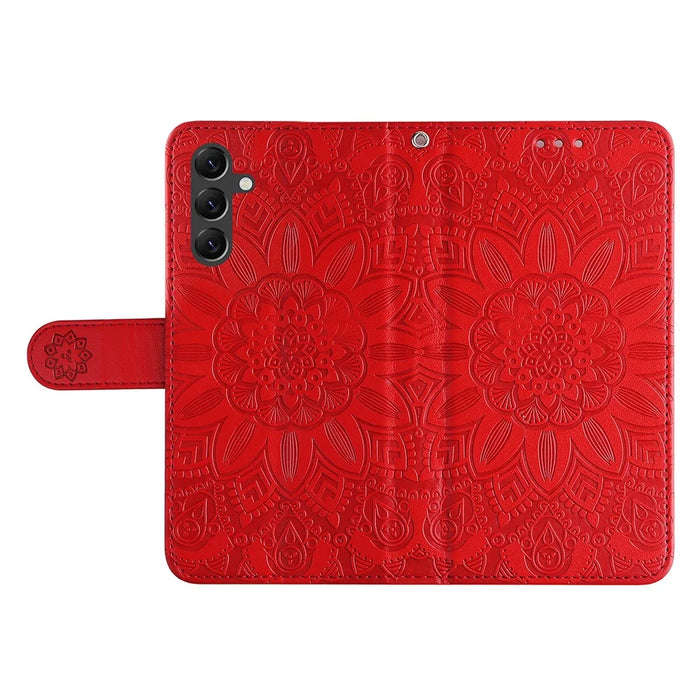 For Samsung Galaxy A15 5G Case Stand Wallet Shockproof PU Leather Cell Phone Cover - Red - 7