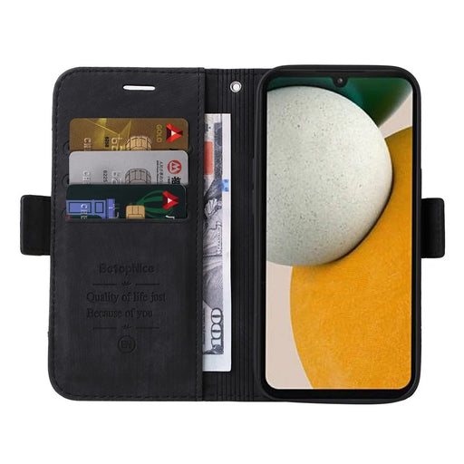 BETOPNICE 001 Stand PU Leather Phone Shell for Samsung Galaxy A15 5G Case Folding Wallet Phone Cover - Black - 2