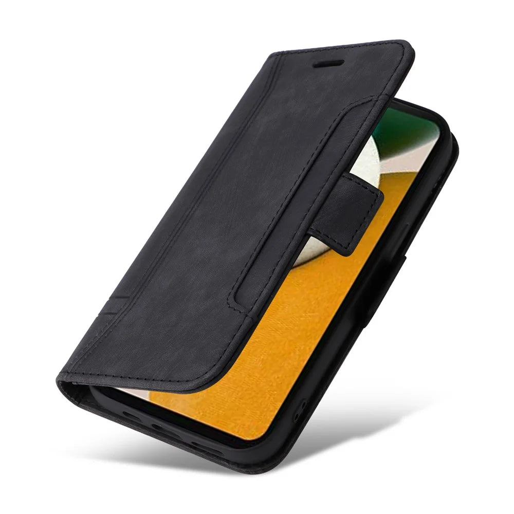 BETOPNICE 001 Stand PU Leather Phone Shell for Samsung Galaxy A15 5G Case Folding Wallet Phone Cover - Black - 5