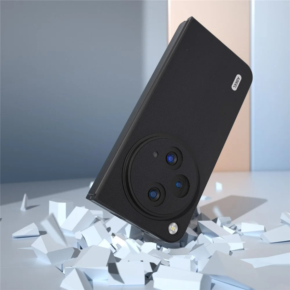 ABEEL For Oppo Find N3 5G / OnePlus Open Case Genuine Cow Leather + Hard PC Shell - Black - 4