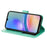 For Samsung Galaxy A05s 4G Case Floral Pattern PU Leather Wallet Stand Phone Cover - Green - 3