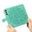 For Samsung Galaxy A05s 4G Case Floral Pattern PU Leather Wallet Stand Phone Cover - Green - 5