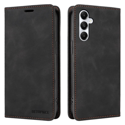 BETOPNICE 003 For Samsung Galaxy A05s 4G Cover Flip Stand Wallet Leather Phone Case - Black - 1