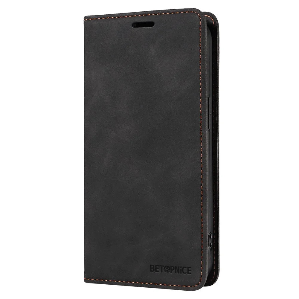 BETOPNICE 003 For Samsung Galaxy A05s 4G Cover Flip Stand Wallet Leather Phone Case - Black - 7