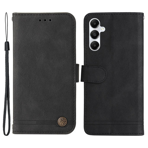 For Samsung Galaxy A05s 4G Leather Wallet Cases Skin Touch Phone Cover Stand with Strap - Black - 1