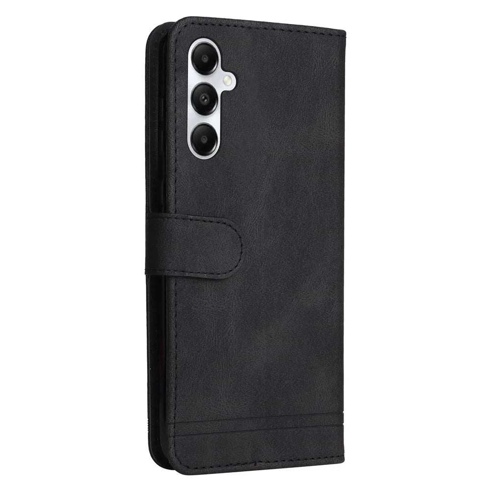For Samsung Galaxy A05s 4G Leather Wallet Cases Skin Touch Phone Cover Stand with Strap - Black - 7