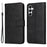 For Samsung Galaxy A05s 4G Case Calf Texture Leather Wallet Phone Stand Cover - Black - 1