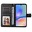 For Samsung Galaxy A05s 4G Case Calf Texture Leather Wallet Phone Stand Cover - Black - 2