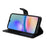 For Samsung Galaxy A05s 4G Case Calf Texture Leather Wallet Phone Stand Cover - Black - 3